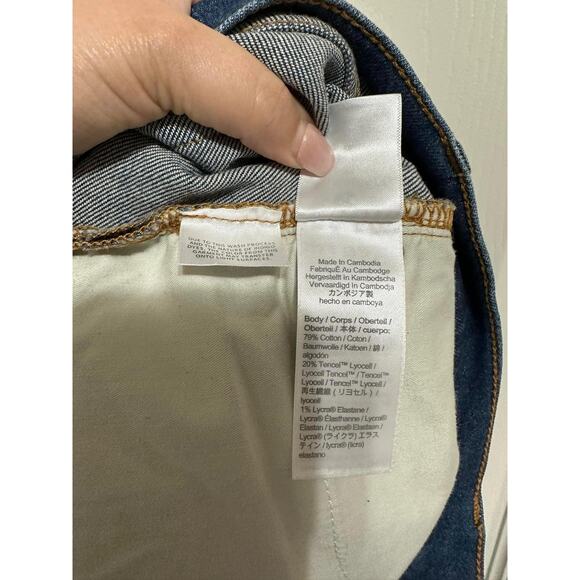 J Crew Womens Blue Demi-Boot Crop Denim Jeans Raw‎ Hem BA628 Mid-Rise Sz 35 - Picture 5 of 6